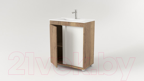 Изображение товара Тумба под умывальник Дабер 013 WeltWasser Deilbach 7517-70 / Т13.7W.0.21 (дуб галифакс/белый)