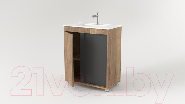 Изображение товара Тумба под умывальник Дабер 013 WeltWasser Deilbach 7517-70 / Т13.7W.0.22 (дуб галифакс/серый)