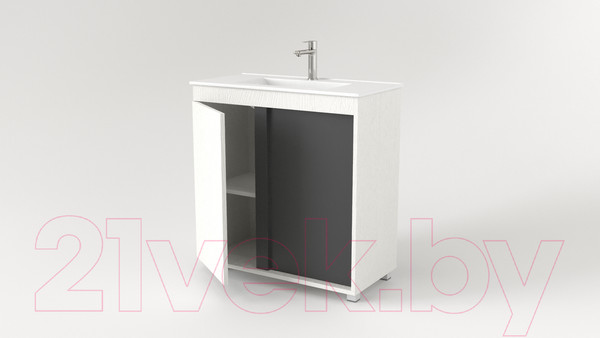 Изображение товара Тумба под умывальник Дабер 013 WeltWasser Deilbach 7517-80 / Т13.8W.0.20 (белый древесный/серый)