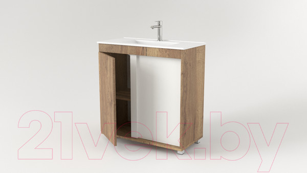 Изображение товара Тумба под умывальник Дабер 013 WeltWasser Deilbach 7517-80 / Т13.8W.0.21 (дуб галифакс/белый)