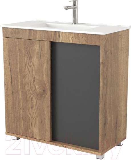 Изображение товара Тумба под умывальник Дабер 013 WeltWasser Deilbach 7517-80 / Т13.8W.0.22 (дуб галифакс/серый)
