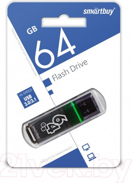 Изображение товара USB flash накопитель SmartBuy Glossy Series (SB64GBGS-DG )