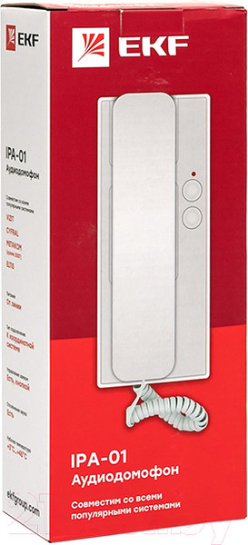 Изображение товара Аудиодомофон EKF IPA-01 / int-ipa-01 (белый)