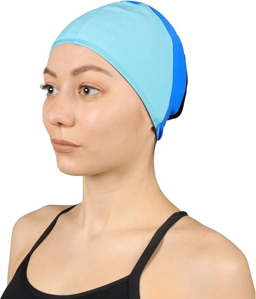 Изображение товара Шапочка для плавания Indigo Sport SM-424 (голубой/синий/черный)