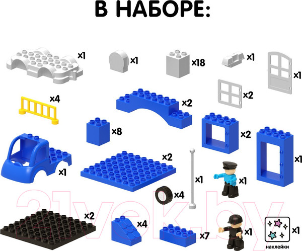 Изображение товара Конструктор Unicon Полиция / 9468370 (64эл)