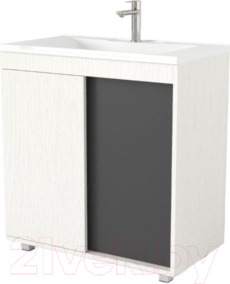 Изображение товара Тумба под умывальник Дабер 013 Andrea Elen 80 / Т13.8А.0.20 (белый древесный/серый)
