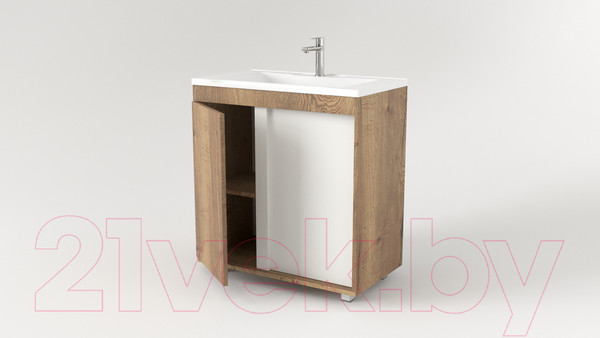 Изображение товара Тумба под умывальник Дабер 013 Andrea Elen 80 / Т13.8А.0.21 (дуб галифакс/белый)
