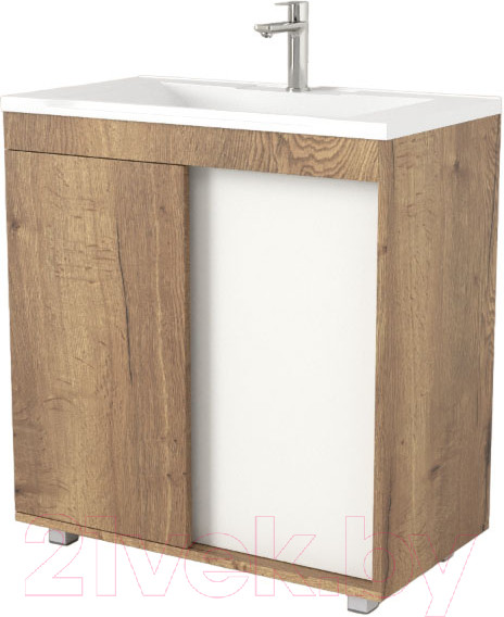 Изображение товара Тумба под умывальник Дабер 013 Andrea Elen 80 / Т13.8А.0.21 (дуб галифакс/белый)