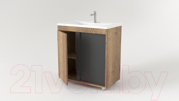Изображение товара Тумба под умывальник Дабер 013 Andrea Elen 80 / Т13.8А.0.22 (дуб галифакс/серый)