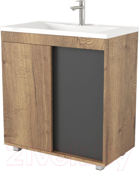 Изображение товара Тумба под умывальник Дабер 013 Andrea Elen 80 / Т13.8А.0.22 (дуб галифакс/серый)