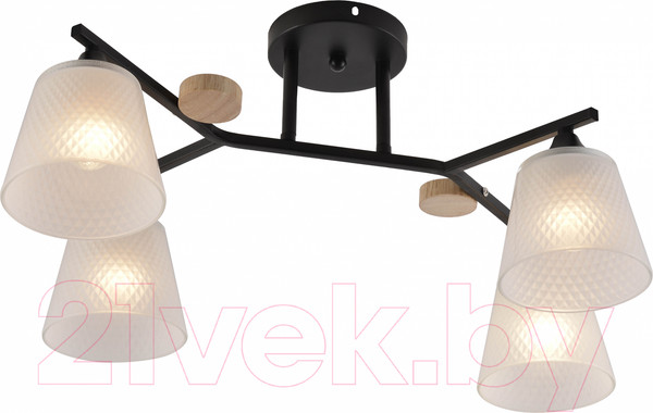 Изображение товара Потолочный светильник Mirastyle MH-1502/4 BK+WOOD