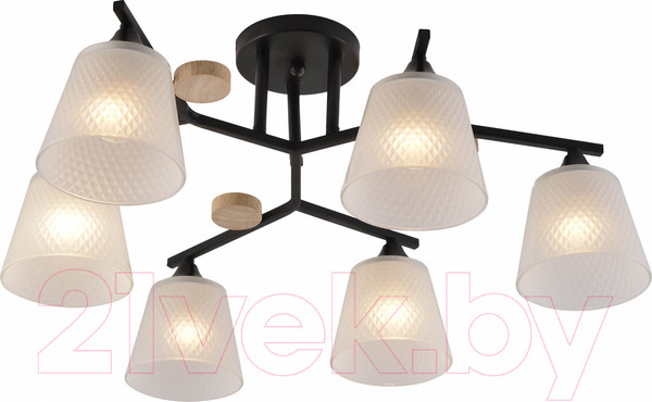 Изображение товара Потолочный светильник Mirastyle MH-1502/6 BK+WOOD