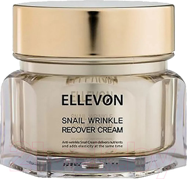 Изображение товара Крем для лица Ellevon Snail Wrinkle Recover Антивозрастной с экстрактом улитки (100мл)