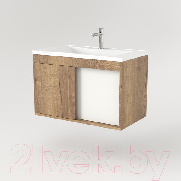 Изображение товара Тумба под умывальник Дабер 014 Andrea Elen 80 / Т14.8А.0.21 (дуб галифакс/белый)