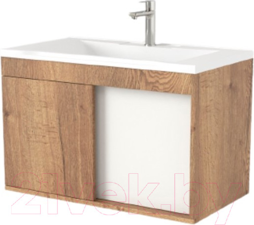 Изображение товара Тумба под умывальник Дабер 014 Andrea Elen 80 / Т14.8А.0.21 (дуб галифакс/белый)
