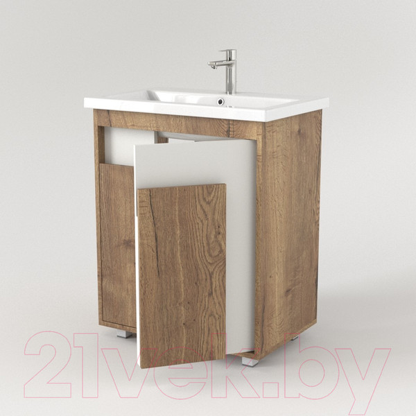 Изображение товара Тумба под умывальник Дабер 015 60 / Т15.6.0.21 (дуб галифакс/белый)