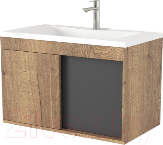 Изображение товара Тумба под умывальник Дабер 014 Тобага/Эридан 80 / Т14.8Т.0.22 (дуб галифакс/серый)