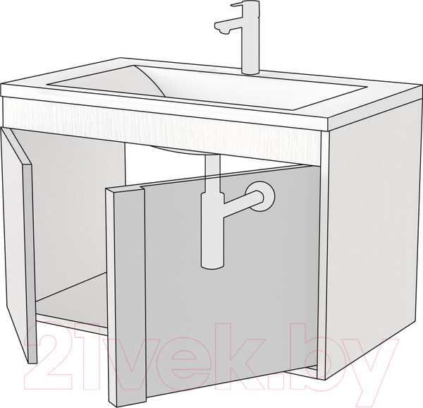 Изображение товара Тумба под умывальник Дабер 014 Тобага/Эридан/Артвин 60 / Т14.6Т.0.19 (бежевый/серый)