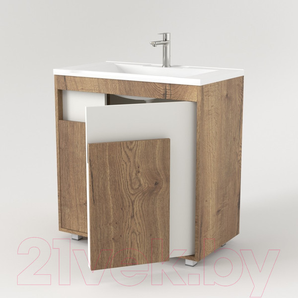 Изображение товара Тумба под умывальник Дабер 015 70 / Т15.7.0.21 (дуб галифакс/белый)