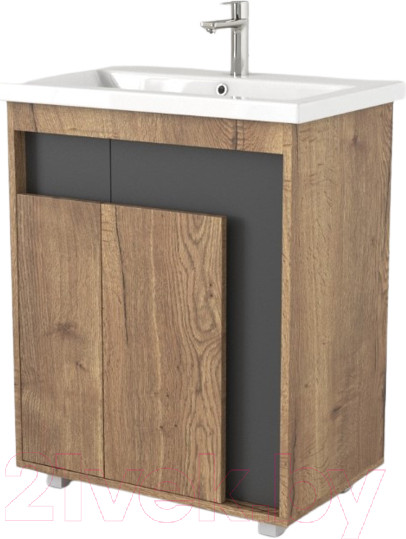 Изображение товара Тумба под умывальник Дабер 015 Тобага/Эридан/Артвин 60 / Т15.6Т.0.22 (дуб галифакс/серый)