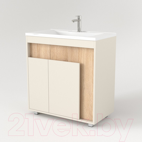 Изображение товара Тумба под умывальник Дабер 015 Тобага/Эридан 80 / Т15.8Т.0.18 (бежевый/дуб бардолино)