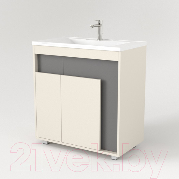 Изображение товара Тумба под умывальник Дабер 015 Тобага/Эридан 80 / Т15.8Т.0.19 (бежевый/серый)