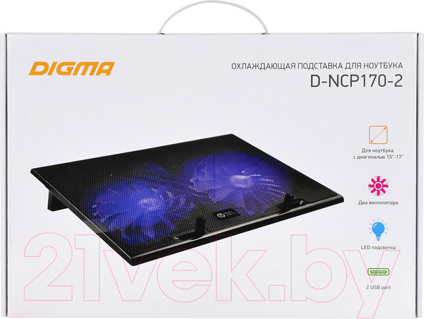 Изображение товара Подставка для ноутбука Digma D-NCP170-2 (черный)