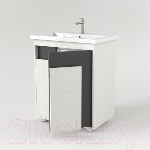 Изображение товара Тумба под умывальник Дабер 015 WeltWasser Deilbach 7517-60 / Т15.6W.0.20 (белый древесный/серый)