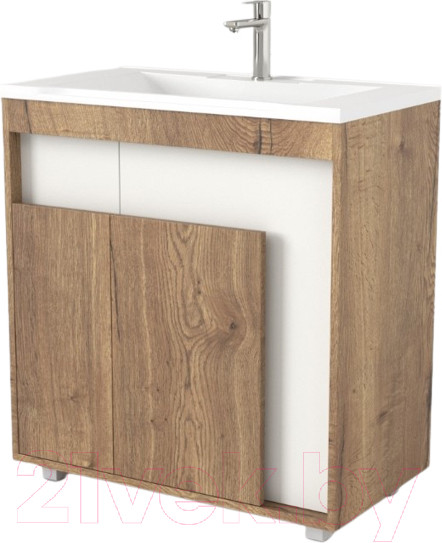 Изображение товара Тумба под умывальник Дабер 015 WeltWasser Deilbach 7517-70 / Т15.7W.0.21 (дуб галифакс/белый)