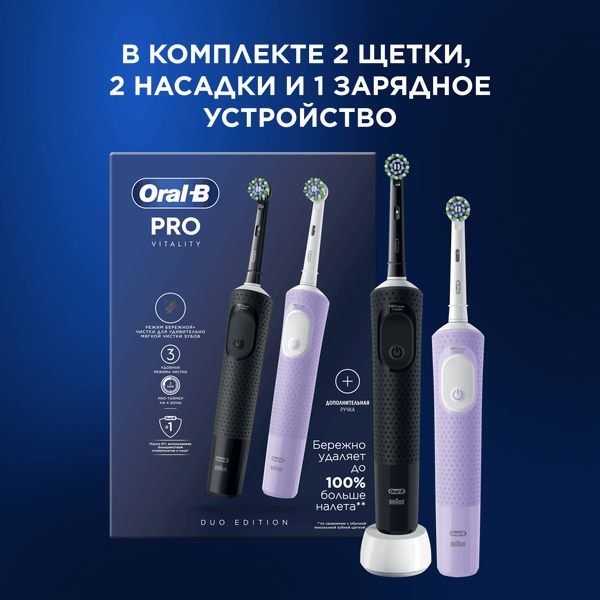 Изображение товара Набор электрических зубных щеток Oral-B Pro DUO Black-Pinc