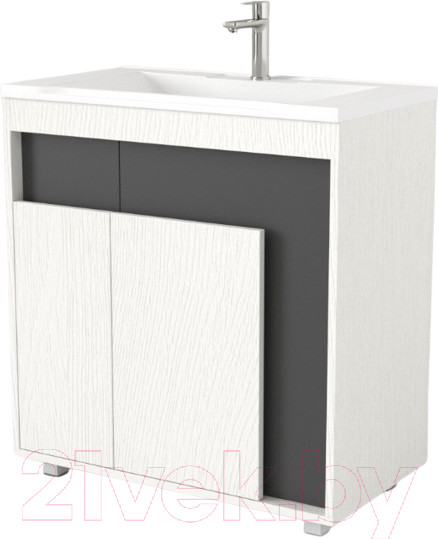 Изображение товара Тумба под умывальник Дабер 015 Andrea Elen 80 / Т15.8A.0.20 (белый древесный/серый)