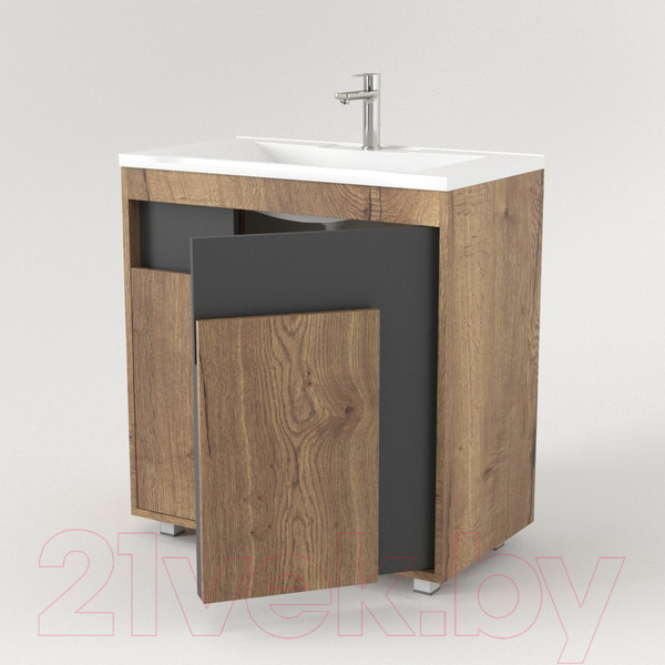 Изображение товара Тумба под умывальник Дабер 015 Andrea Elen 80 / Т15.8A.0.22 (дуб галифакс/серый)