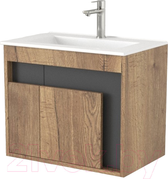 Изображение товара Тумба под умывальник Дабер 016 60 / Т16.6.0.22 (дуб галифакс/серый)