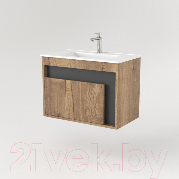 Изображение товара Тумба под умывальник Дабер 016 70 / Т16.7.0.22 (дуб галифакс/серый)