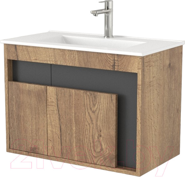 Изображение товара Тумба под умывальник Дабер 016 70 / Т16.7.0.22 (дуб галифакс/серый)