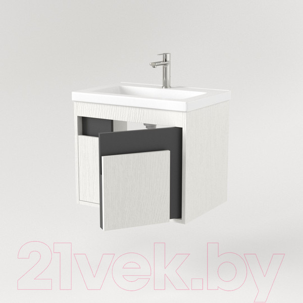 Изображение товара Тумба под умывальник Дабер 016 Тобага/Эридан/Артвин 60 / Т16.6Т.0.20 (белый древесный/серый)