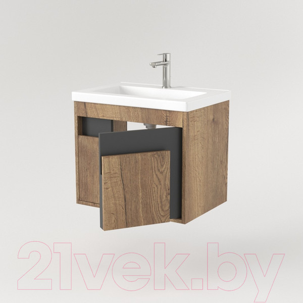Изображение товара Тумба под умывальник Дабер 016 Тобага/Эридан/Артвин 60 / Т16.6Т.0.22 (дуб галифакс/серый)