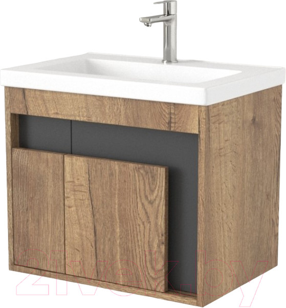 Изображение товара Тумба под умывальник Дабер 016 Тобага/Эридан/Артвин 60 / Т16.6Т.0.22 (дуб галифакс/серый)