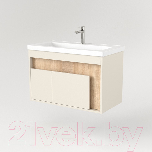 Изображение товара Тумба под умывальник Дабер 016 Тобага/Эридан 80 / Т16.8Т.0.18 (бежевый/дуб бардолино)