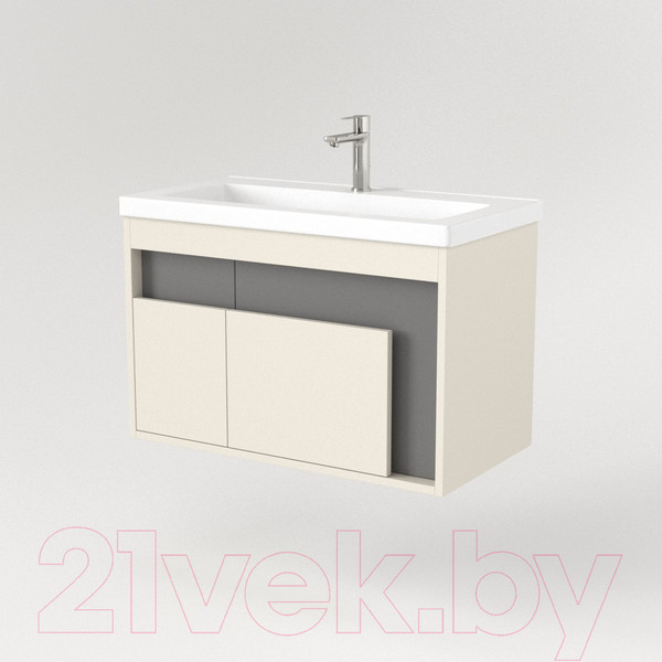 Изображение товара Тумба под умывальник Дабер 016 Тобага/Эридан 80 / Т16.8Т.0.19 (бежевый/серый)