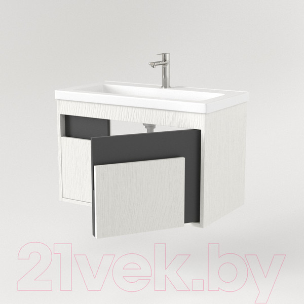 Изображение товара Тумба под умывальник Дабер 016 Тобага/Эридан 80 / Т16.8Т.0.20 (белый древесный/серый)
