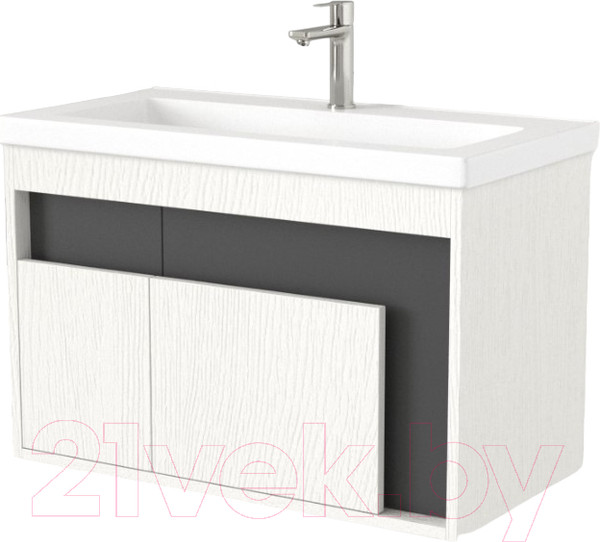 Изображение товара Тумба под умывальник Дабер 016 Тобага/Эридан 80 / Т16.8Т.0.20 (белый древесный/серый)