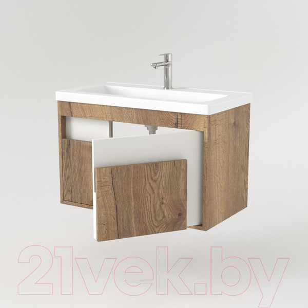 Изображение товара Тумба под умывальник Дабер 016 Тобага/Эридан 80 / Т16.8Т.0.21 (дуб галифакс/белый)