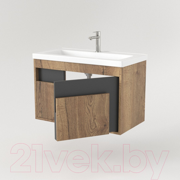 Изображение товара Тумба под умывальник Дабер 016 Тобага/Эридан 80 / Т16.8Т.0.22 (дуб галифакс/серый)
