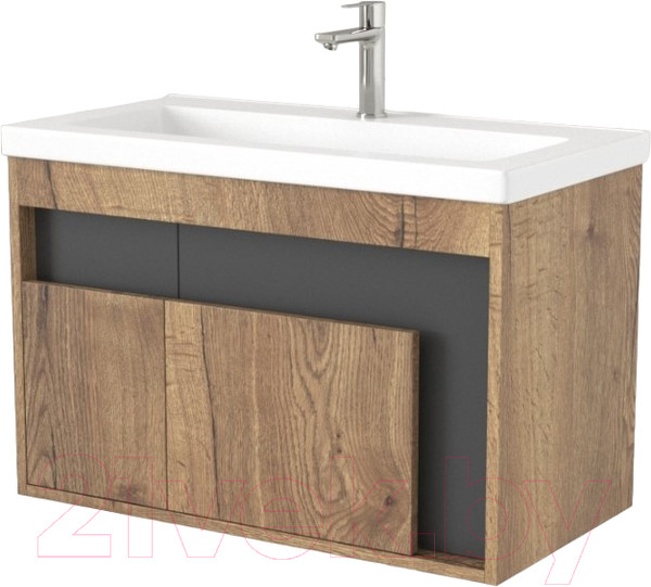 Изображение товара Тумба под умывальник Дабер 016 Тобага/Эридан 80 / Т16.8Т.0.22 (дуб галифакс/серый)