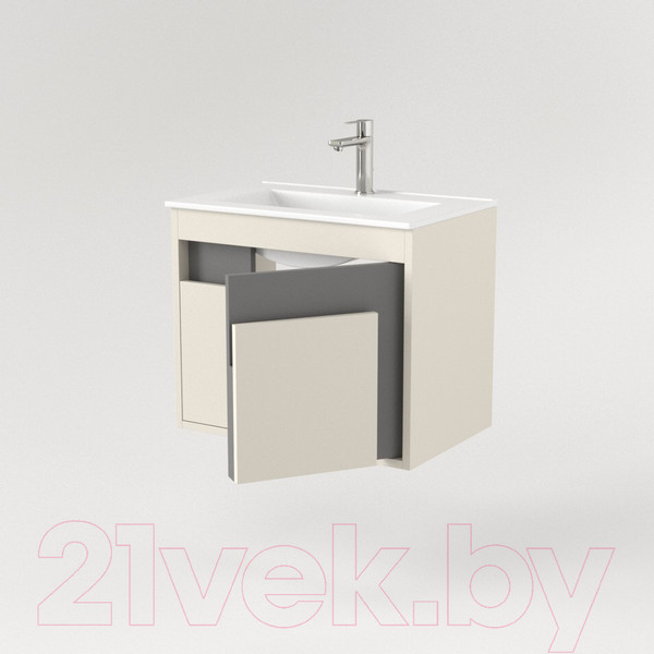 Изображение товара Тумба под умывальник Дабер 016 WeltWasser Deilbach 7517-60 / Т16.6W.0.19 (бежевый/серый)