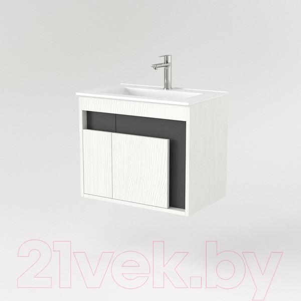 Изображение товара Тумба под умывальник Дабер 016 WeltWasser Deilbach 7517-60 / Т16.6W.0.20 (белый древесный/серый)