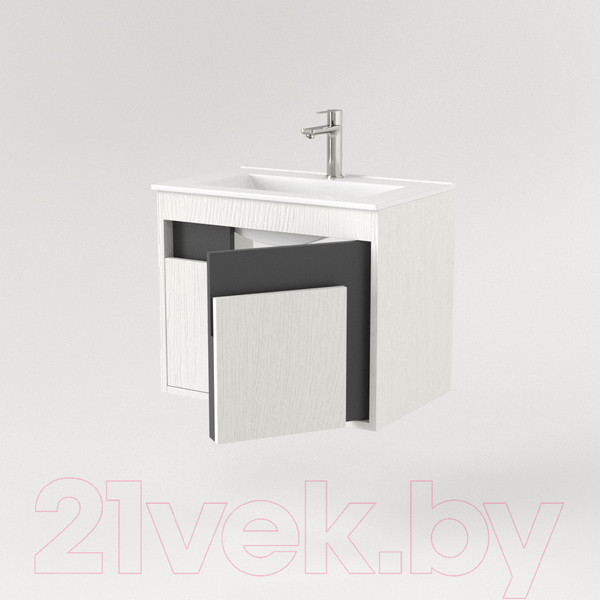 Изображение товара Тумба под умывальник Дабер 016 WeltWasser Deilbach 7517-60 / Т16.6W.0.20 (белый древесный/серый)