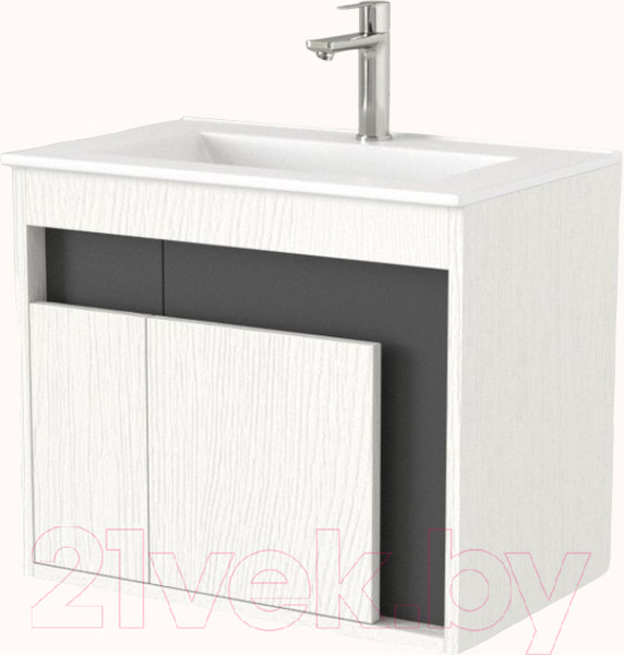 Изображение товара Тумба под умывальник Дабер 016 WeltWasser Deilbach 7517-60 / Т16.6W.0.20 (белый древесный/серый)