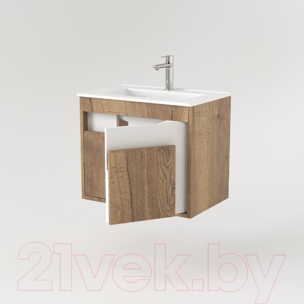 Изображение товара Тумба под умывальник Дабер 016 WeltWasser Deilbach 7517-60 / Т16.6W.0.21 (дуб галифакс/белый)